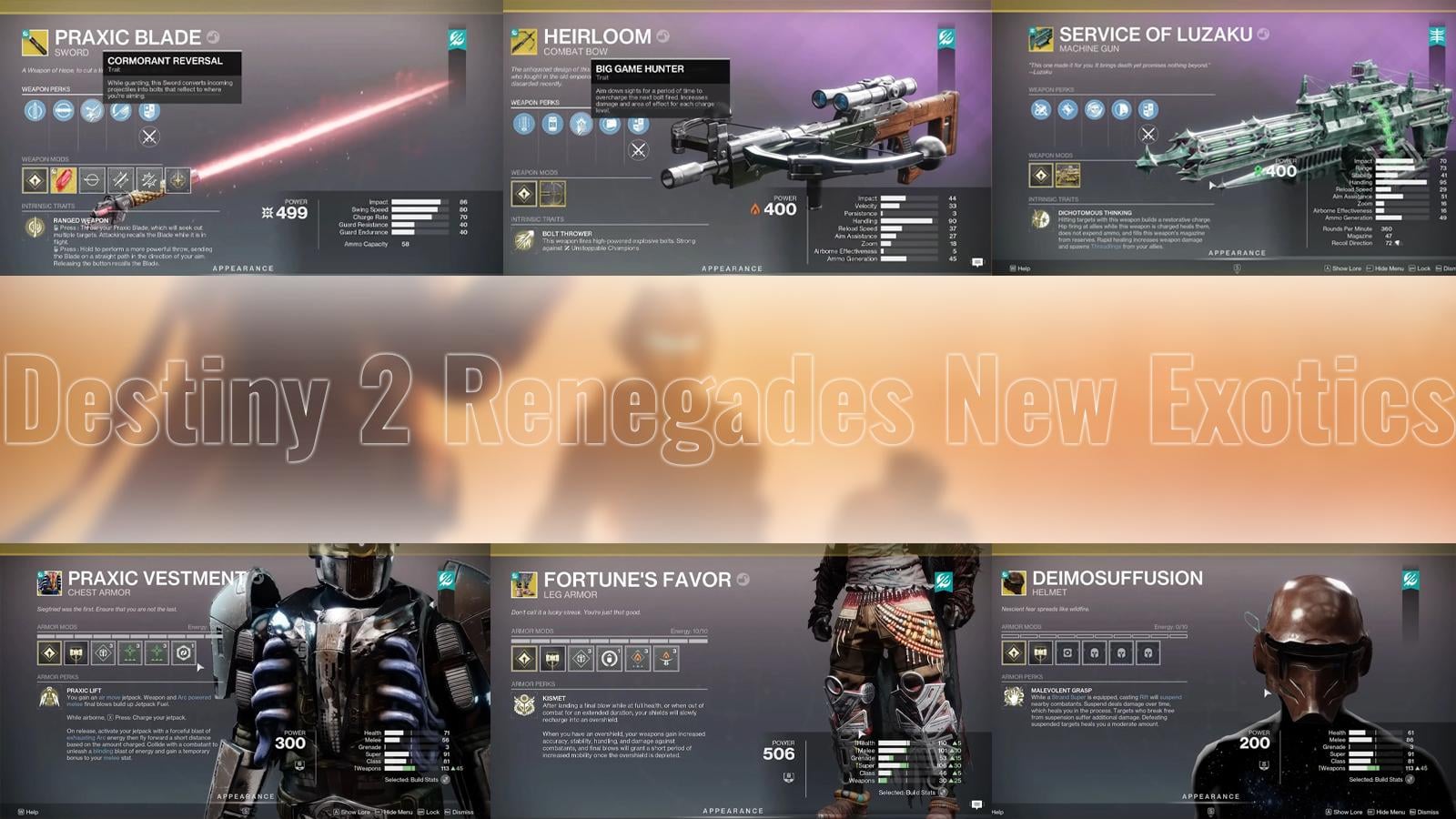 Renegades new exotics splash